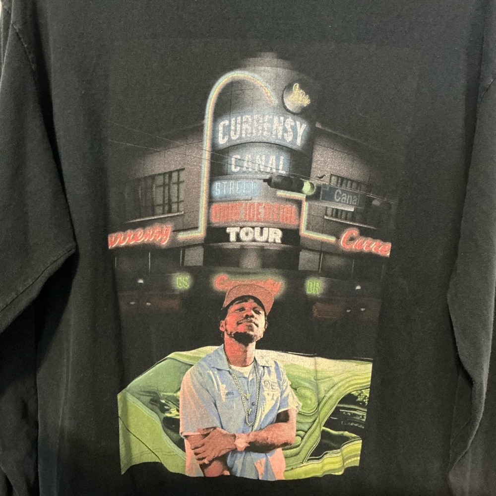 Men’s T-Shirt, Size M or L, Curren$y Canal Street Tour, Long Sleeves - Picture 2 of 6